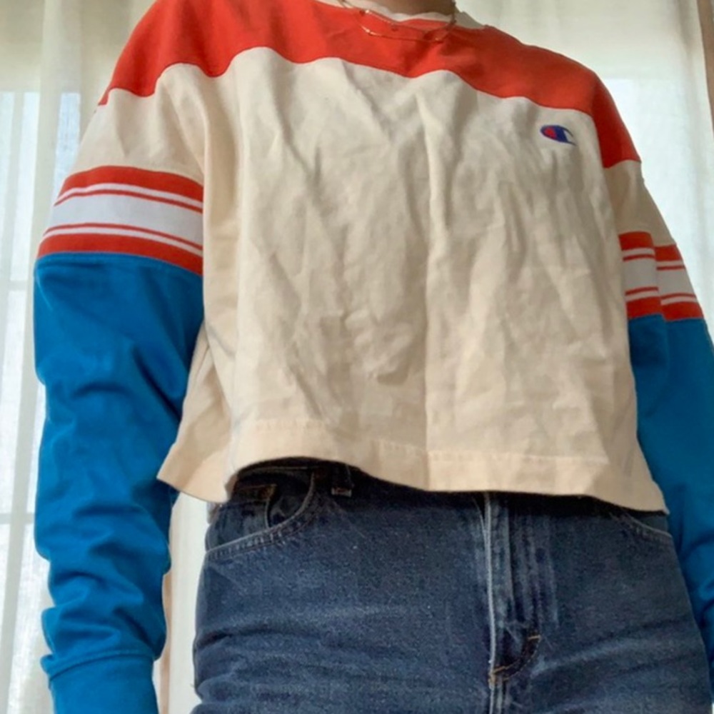 Color-block Champion Cropped Long Sleeve